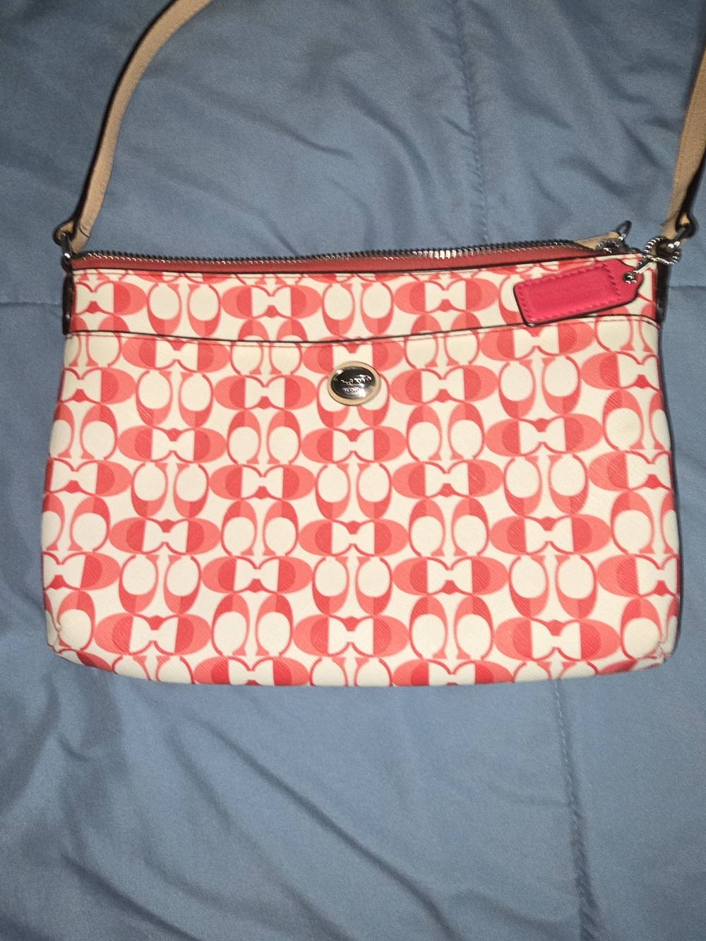 Coach Pink Signature Logo Crossbody Bag